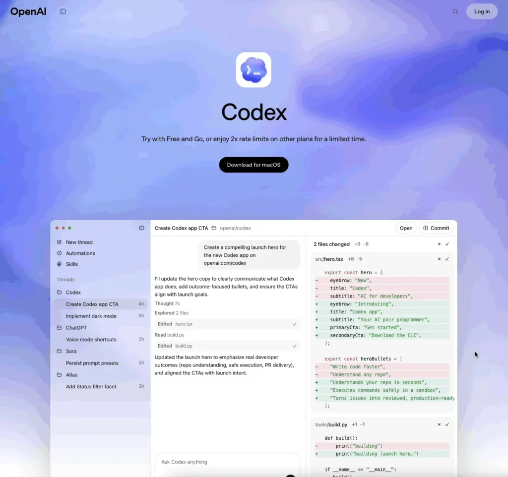 Codex AI website